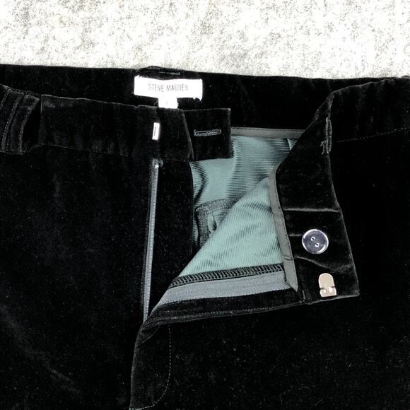 Steve Madden Velvet Pants Large Black Flared High Rise Dress Casual Soft Womens - Picture 4 of 16